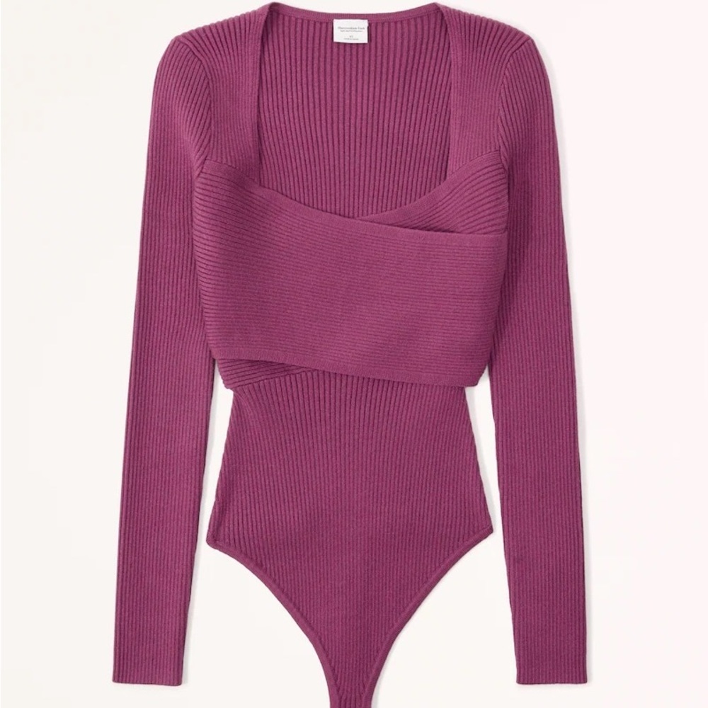 Abercrombie & Fitch- LuxeLoft Wrap Sweater Bodysuit. Size small. Brand new